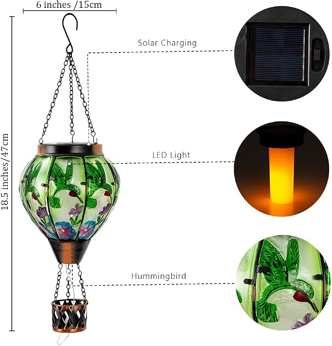 Starsoul Hummingbird Hot Air Balloon Solar Lantern - Image 6