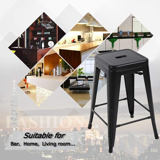 FDW Bar Stools Set of 4 Counter Stool Metal Bar Stools 30 Inches Height - Image 8