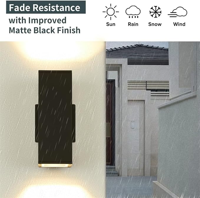 Outdoor Wall Lights, Up Down Porch Lights, Modern Exterior Light Fixture - Image 3