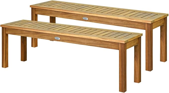 Tangkula 52 Inches Acacia Wood Outdoor Bench by TANGKULA