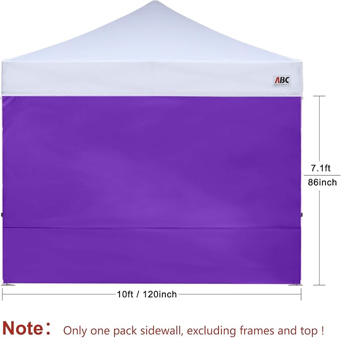 ABCCANOPY Instant Canopy SunWall 10x10 FT, 1 Pack Sidewall Only, No Frame or Top - Image 2
