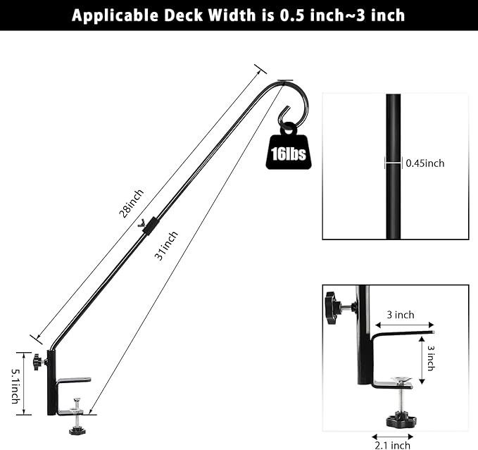 FEED GARDEN 31 Inch Heavy Duty Deck Hook - Image 3