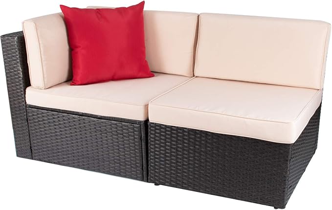 Devoko Patio Furniture Sofa Sets Outdoor All-Weather Sectional Corner Sofa and by DEVOKO