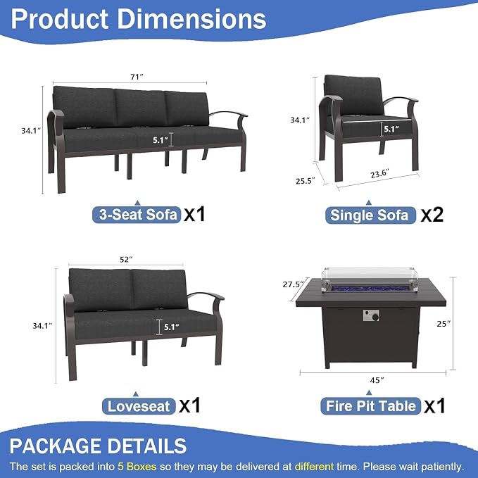 Kullavik Aluminum Patio Furniture Set - Image 2