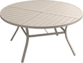 Patio Dining Table for 6, Round Metal Outdoor Table by VOXBIN