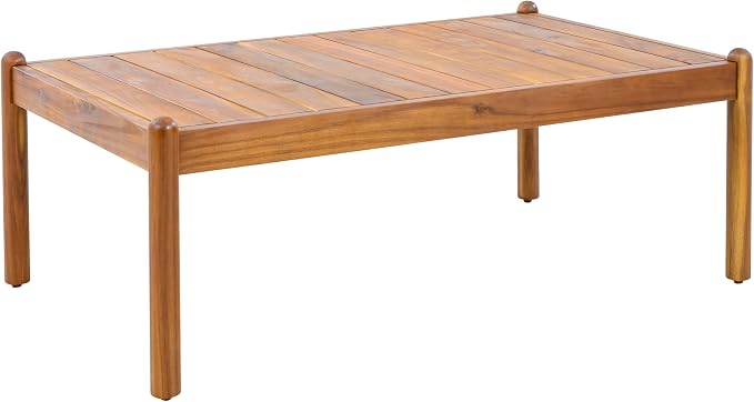 Christopher Knight Home Lenor Patio Acacia Wood Coffee Table, Solid Wood - Image 4