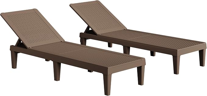 Greesum Outdoor Chaise Lounge Chair Set of 2, Waterproof 5-Position Adjustable - Image 7