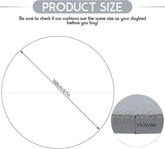 Outdoor Daybed Cushion Cover, Outdoor Waterproof and Fade-Resistant Sun Bed Out - Image 2
