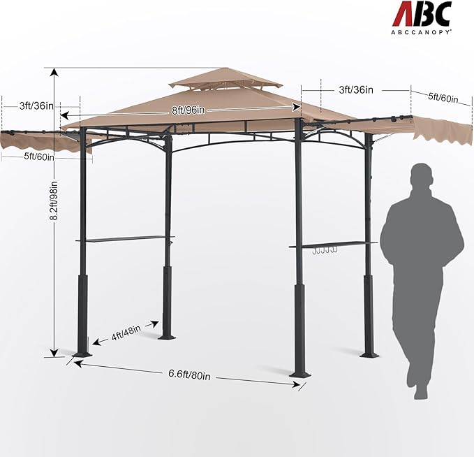 ABCCANOPY Grill Gazebo with 2 Side Awnings - Image 4