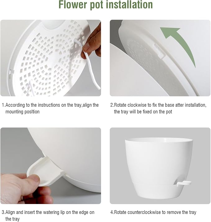 12 inch Large Self Watering Pots, Flower Plant Pots - Image 5
