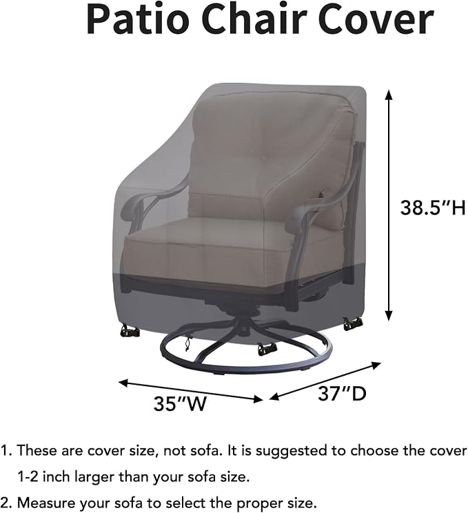 Easy-Going Outdoor Swivel Chair Cover Waterproof, Heavy Duty Patio Chair Cover - Image 4