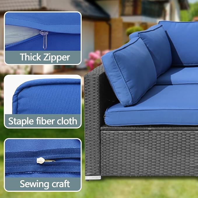 14Pcs Outdoor Cushion Covers Replacement Washable w/Zipper - Image 3