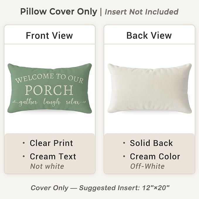 PANDICORN Welcome to Our Porch Stay Awhile Outdoor Lumbar Decorative Throw - Image 4
