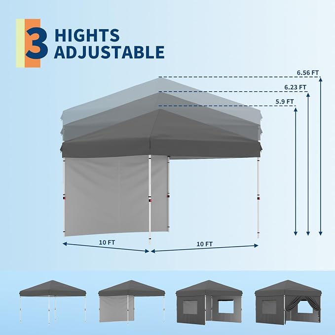 Garvee 10x10 Pop Up Canopy Tent, Heavy Duty Commercial Instant Shelter - Image 4