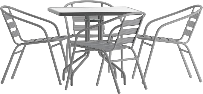 Flash Furniture TLH-0732SQ-017CSV4-GG Lila 31.5'' Square Glass Table by FlashFurniture