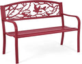 Giantex 50”Outdoor Bench with Cast Iron Backrest & Ergonomic Armrest, 600 lbs by Giantex