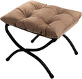 HollyHOME 15" Folding Footrest Stool, Upholstered Small Foldable Ottoman by HollyHOME