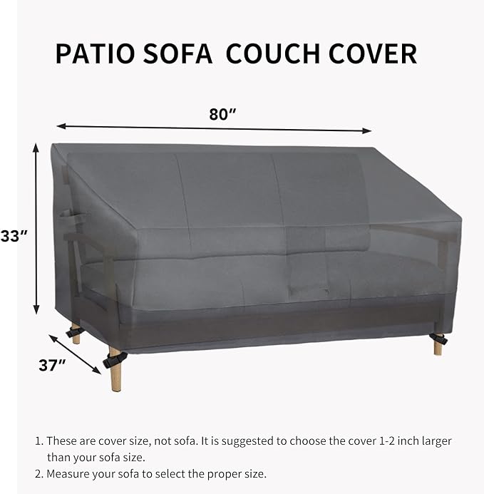 Easy-Going Waterproof Outdoor Couch Cover, Heavy Duty 3-Seater Patio Sofa Cover - Image 6