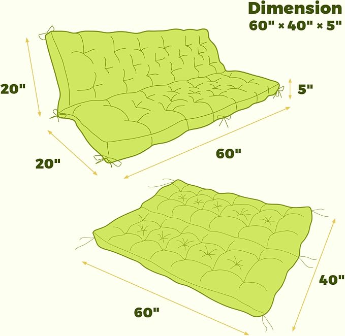 Porch Swing Cushions, Waterproof Patio Swing Cushions - Image 4