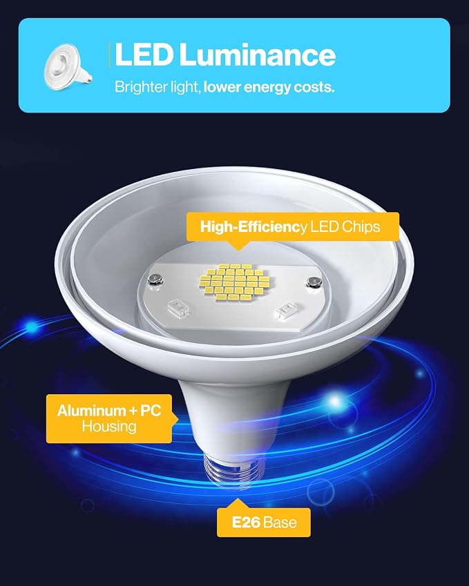 Sunco 30 Pack PAR38 LED Flood Light Outdoor Bulb, Waterproof Bright Dimmable - Image 3