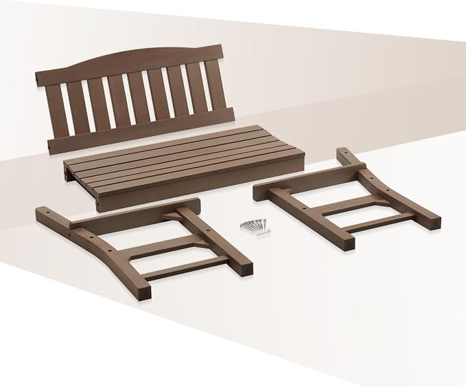 Psilvam 2-Person Outdoor Memorial Bench, All-Weather Poly Lumber Garden Bench - Image 5