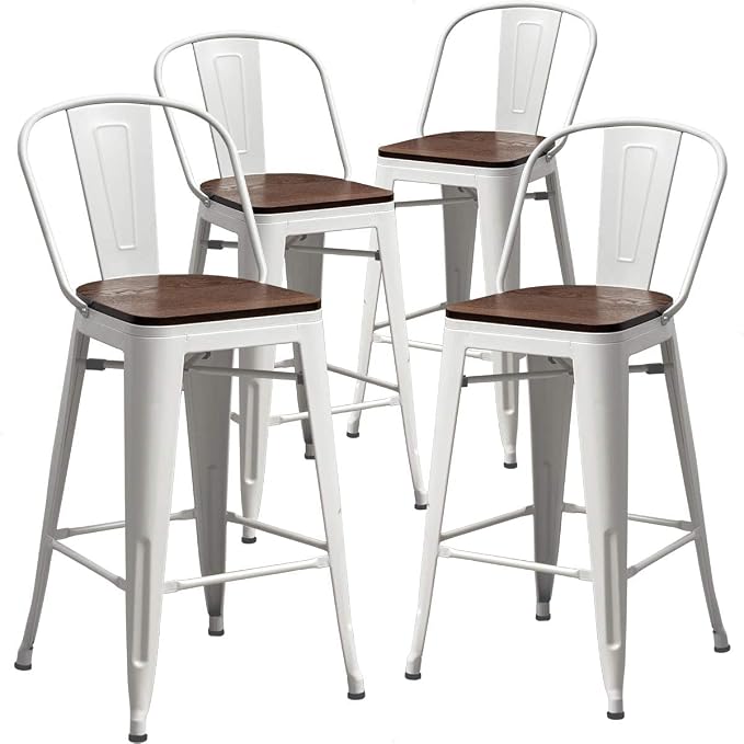 Aklaus Metal Bar Stools Set of 4, 26 inch Barstools Counter Height Bar Stool - Image 10