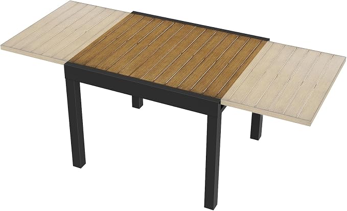 Expandable Patio Dining Table, Never-Rust Aluminum Extendable Outdoor Dining by SeeHill