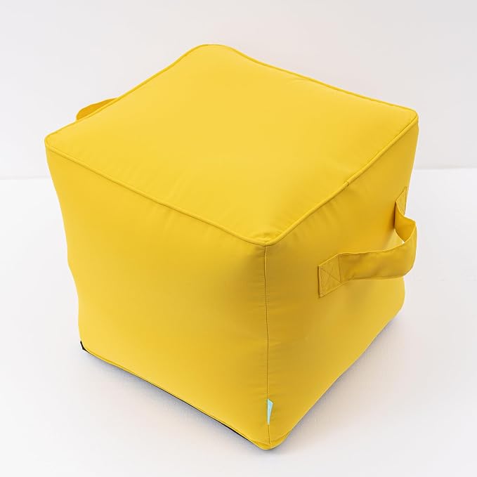 QILLOWAY Indoor/Outdoor Inflatable Stool, Ottoman Pouf Cube 16", All Weather - Image 6