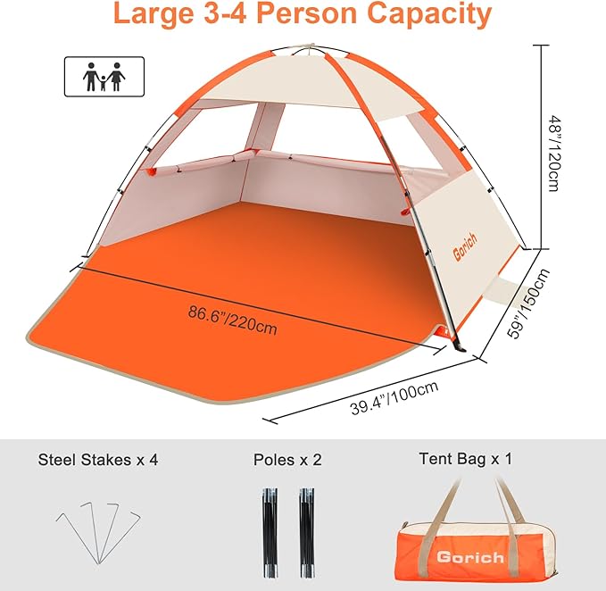 Gorich Beach Tent Sun Shelter for 3/4-5/6-7/8-10 Person - Image 2