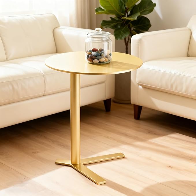 C Shaped Side Table End Coffee Tables, Unique Aesthetics Minimalist Accent - Image 4