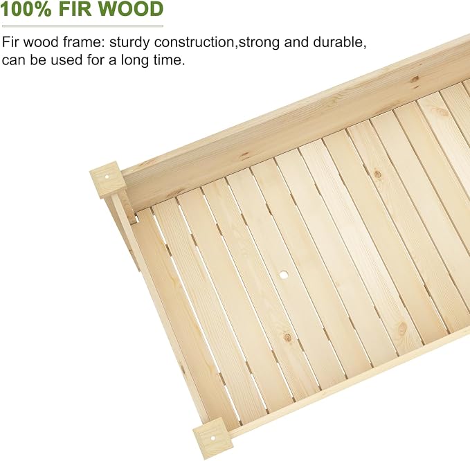 BIRASIL Outdoor Raised Garden Bed, Wood Planter Box - Image 5