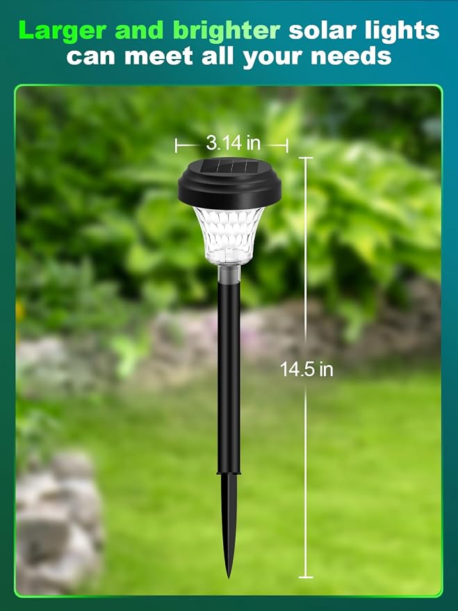 ROOR Solar Pathway Lights 8 Pack, Outdoor Solar Yard Lights, RGB Color - Image 7