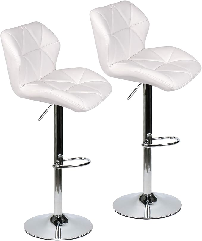 ARTETHYS Bar Chairs Set of 2 PU Leather Barstools Adjustable Height Swivel 360 - Image 9