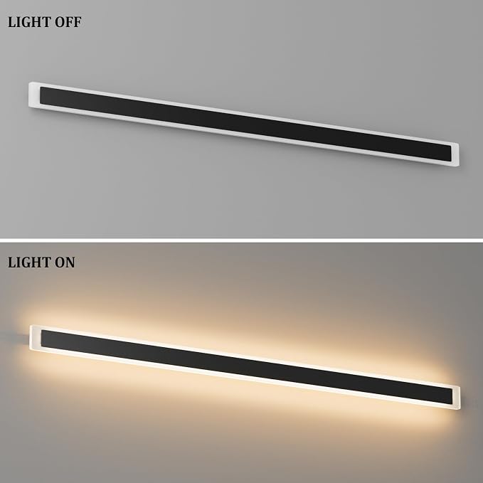 2 Pack 71In Long Outdoor Wall Lights IP65 Waterproof, 50W Black Modern LED - Image 8