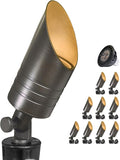 MALORY Brass Spot Lights Outdoor 10-Pack, 12V AC/DC Low Voltage LED Landscape by MALORY
