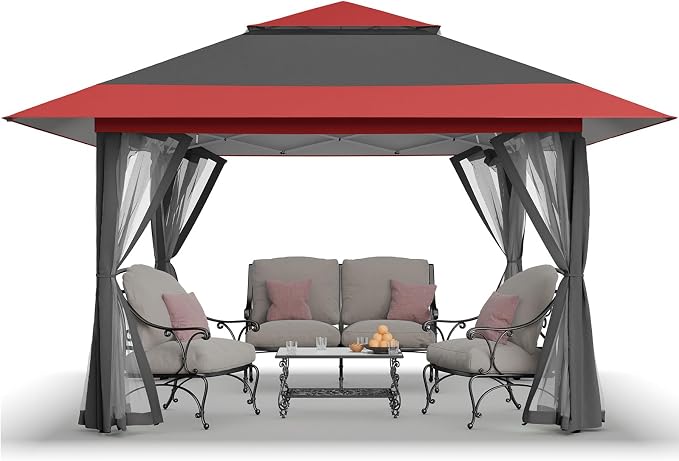 CROWN SHADES 11x11 Pop Up Gazebo, Patented One Push Outoor Canopy Tent by CrownShades