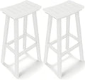 Outdoor Bar Stools Set of 2, 29 Inch All-Weather HDPE Bar Height Chairs by KULAMOONLIFEHOUSE