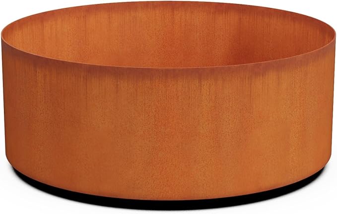 PLANTERCRAFT Corten Steel Metal Planter Box, Round Sizes, Modern Garden Steel by Plantercraft
