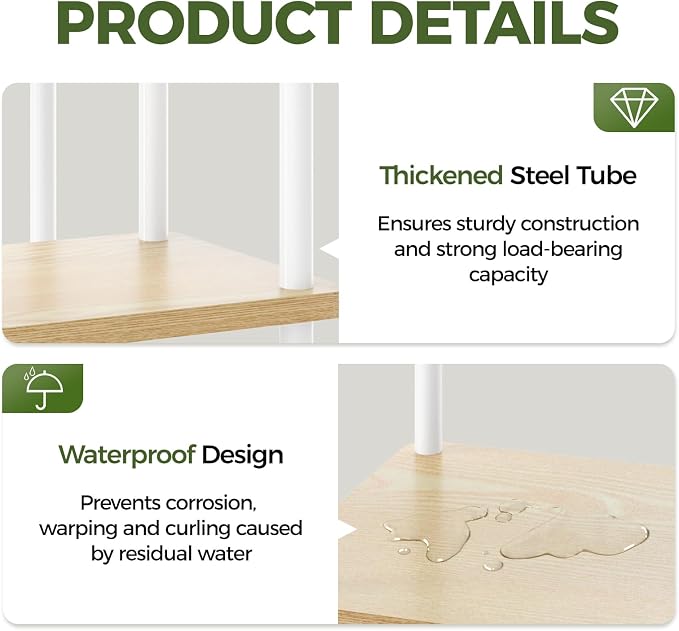 Bamworld Plant Stand Indoor, Corner 4 Tier Metal Plant Shelf - Image 5