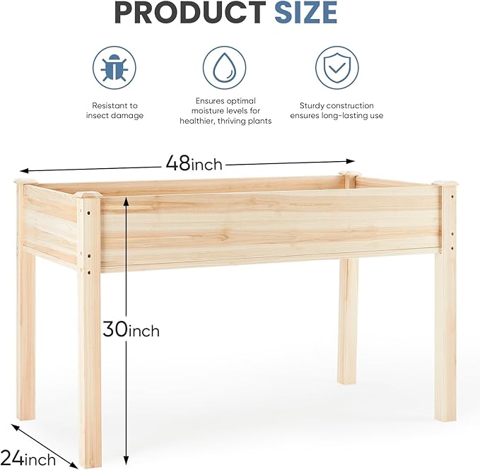 DUMOS Raised Garden Bed with Legs, 300lbs Capacity Outdoor Gardening Planters - Image 2