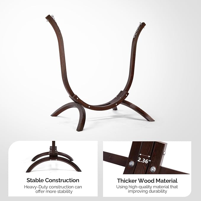 Outvita Solid Wood Hammock Stand - Image 4