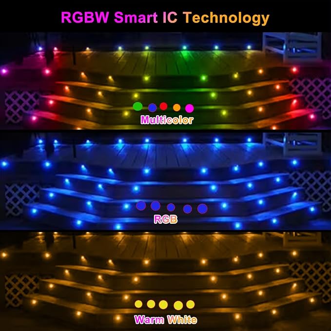 LED Deck Lights Kit, IP67 Waterproof 12V Step Lights Outdoor - Image 2