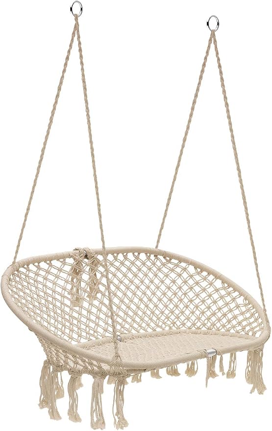 Sorbus Hammock Chair Macrame Hanging Swing Bench, Teens Girl Bedroom, Knitted - Image 7