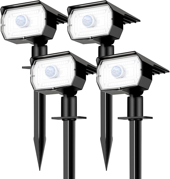nipify Solar Lights Outdoor Waterproof, Motion Sensor Spot Lights- 4 Pack/56 by Nipify