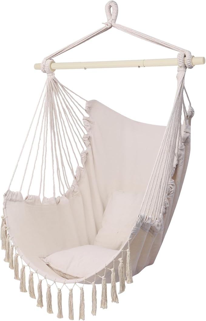 ONCLOUD Hammock Chair Hanging Rope Swing, Load Capacity Up to 550 LBS Macrame by ONCLOUD