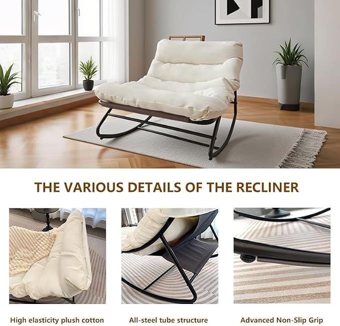 Patio Outdoor Rocking Chair, Oversized Papasan Rocking Chair - Image 6