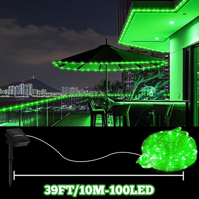 Solar Rope Light Waterproof 39FT 100LEDs Outdoor IP65 Solar String Lights - Image 6