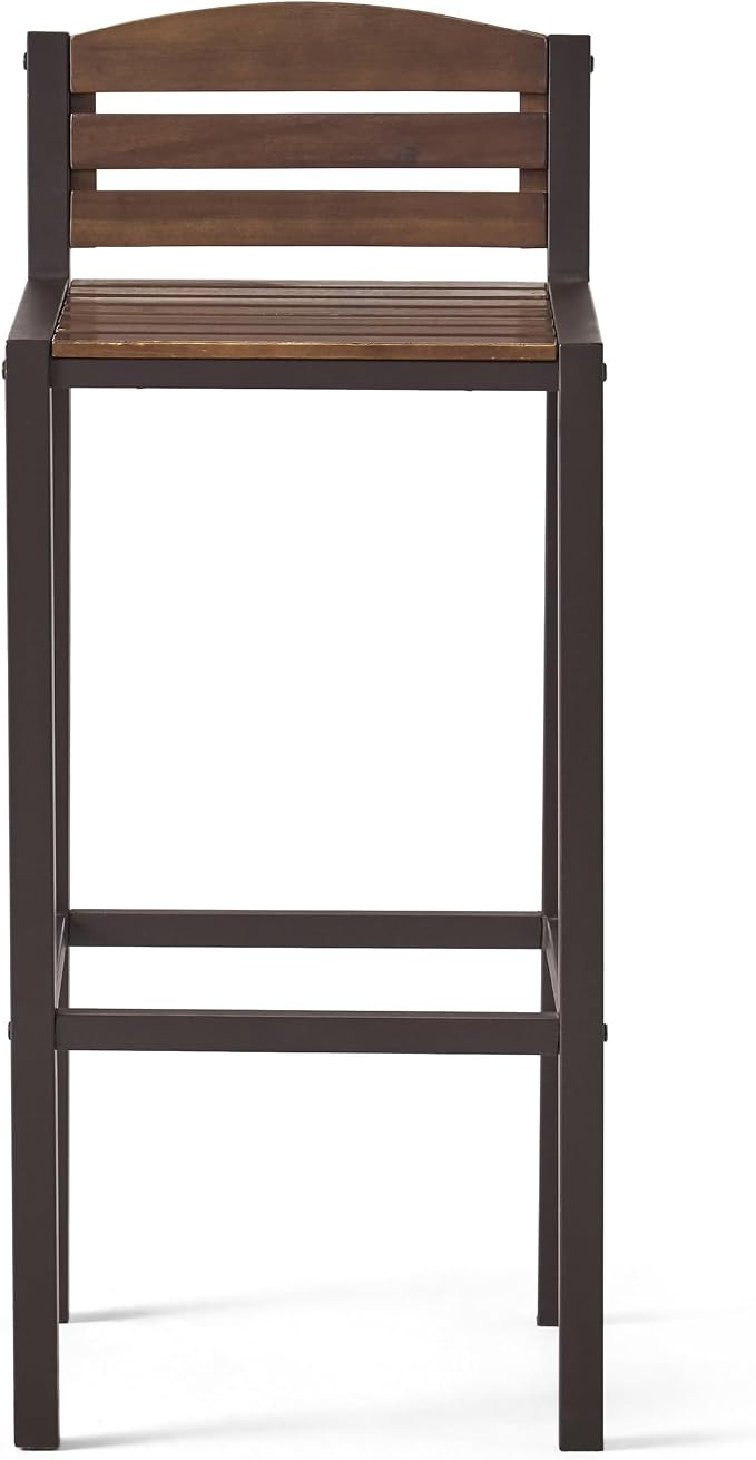 Christopher Knight Home Milos Indoor/Outdoor Acacia Wood 3 Piece Bar Set - Image 4