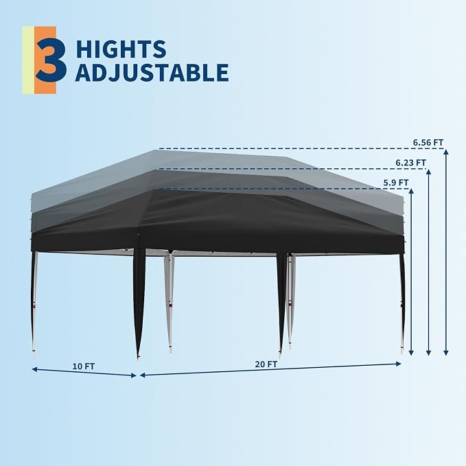 Garvee 10x10 Pop Up Canopy Tent, Heavy Duty Commercial Instant Shelter - Image 4