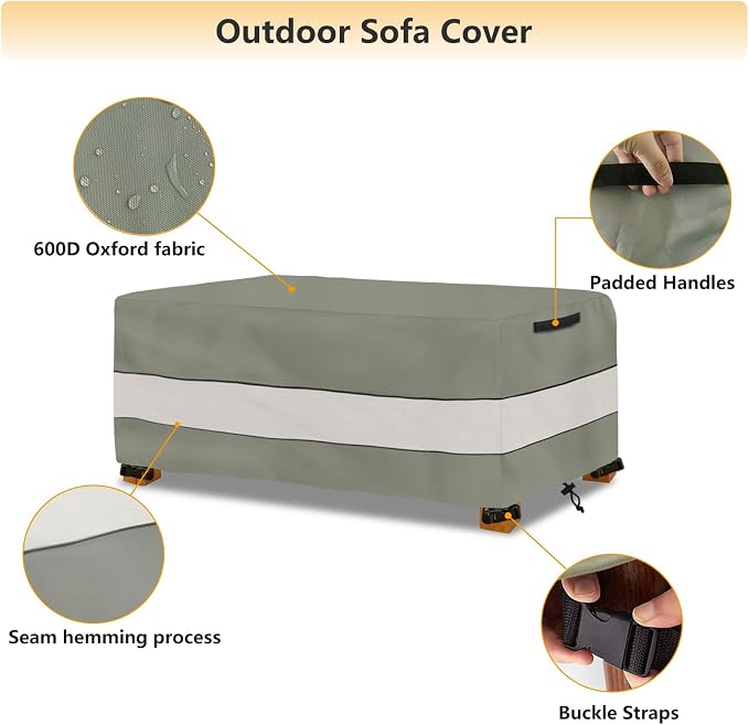 Waterproof Outdoor Coffee Table Cover, Rectangular Patio Small Side Table Cover - Image 3